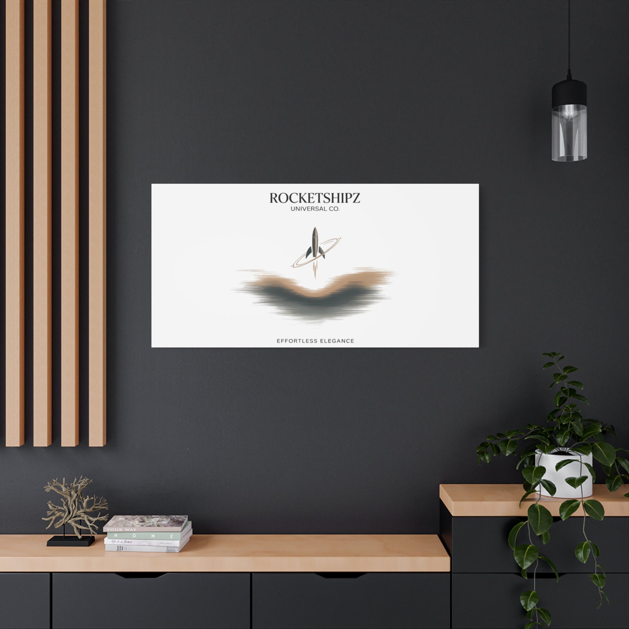 Minimal Rocket Logo Canvas, Neutral Art Print | Quiet Luxury, Elevated Basics