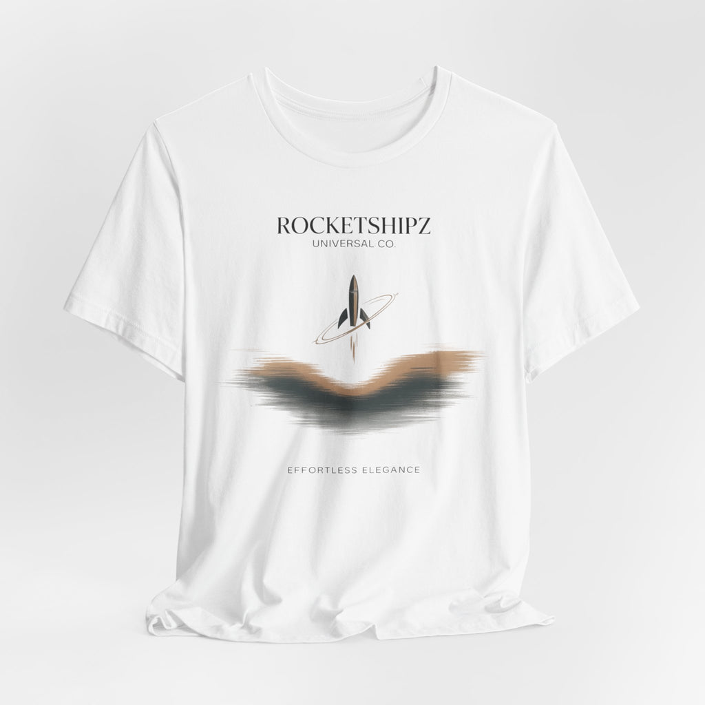 Minimalist Rocketship Tee, Premium Basics, Subtle Embroidery Style