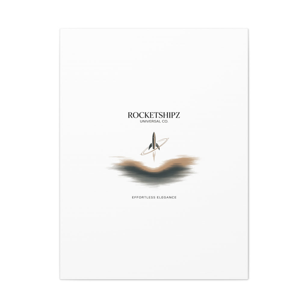 Minimal Rocket Logo Canvas, Neutral Art Print | Quiet Luxury, Elevated Basics