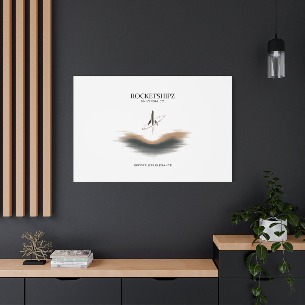 Minimal Rocket Logo Canvas, Neutral Art Print | Quiet Luxury, Elevated Basics