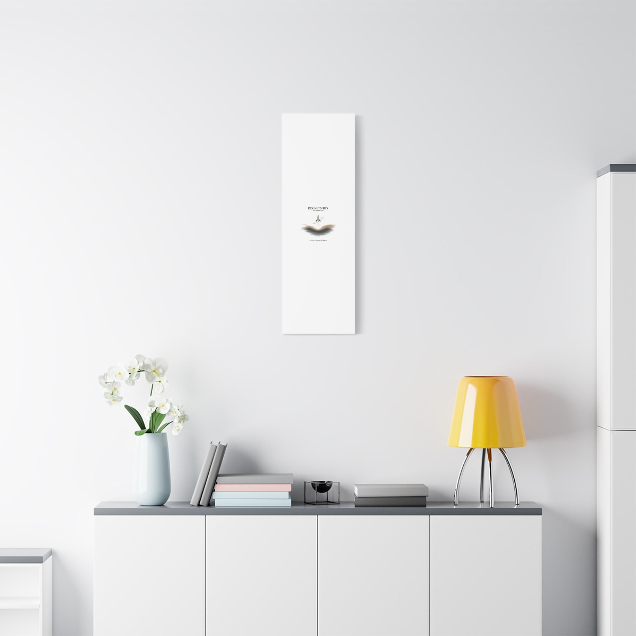 Minimal Rocket Logo Canvas, Neutral Art Print | Quiet Luxury, Elevated Basics