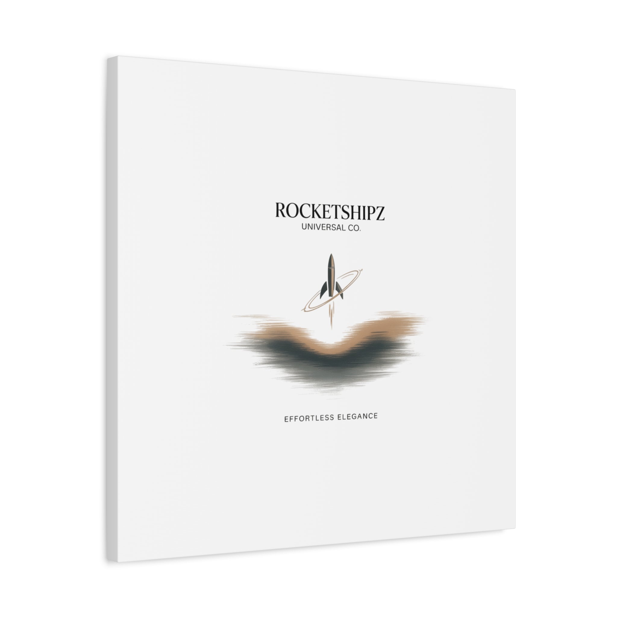 Minimal Rocket Logo Canvas, Neutral Art Print | Quiet Luxury, Elevated Basics