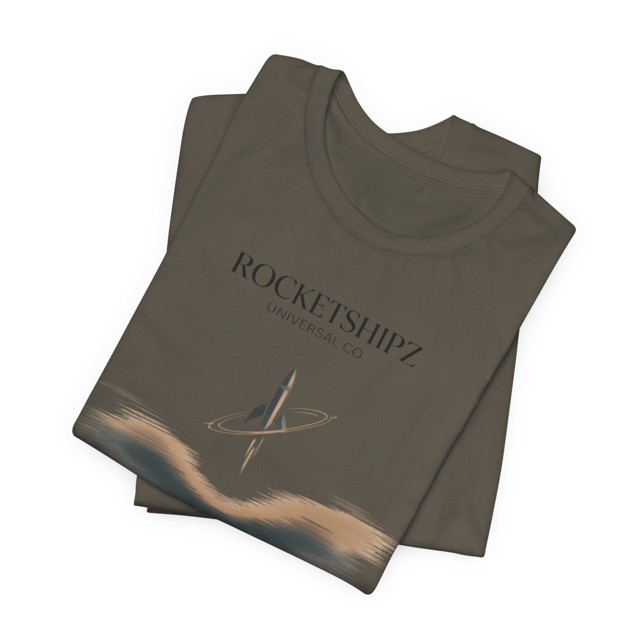 Minimalist Rocketship Tee, Premium Basics, Subtle Embroidery Style