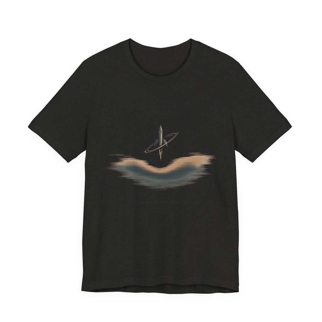 Minimalist Rocketship Tee, Premium Basics, Subtle Embroidery Style