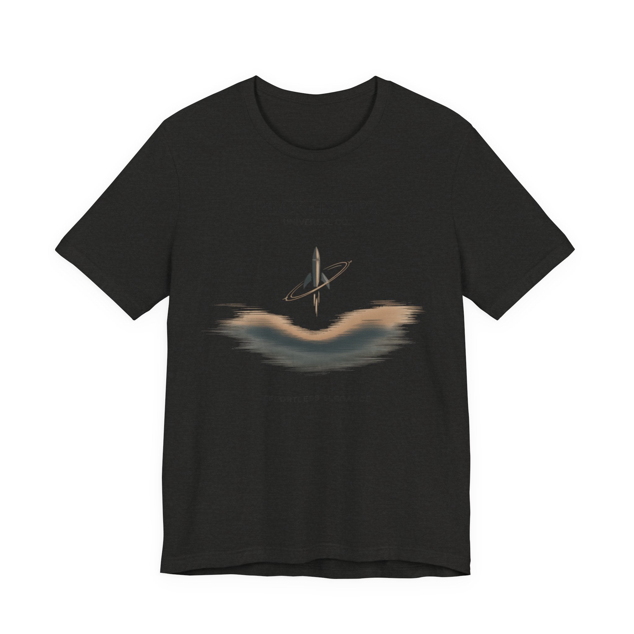 Minimalist Rocketship Tee, Premium Basics, Subtle Embroidery Style