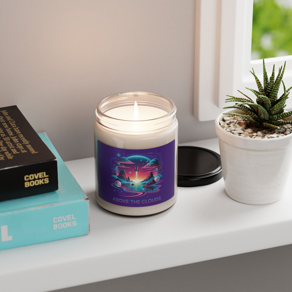 Surreal Dreamscape Candle | Soy Jar Candle, AI Art Gradient Scenery