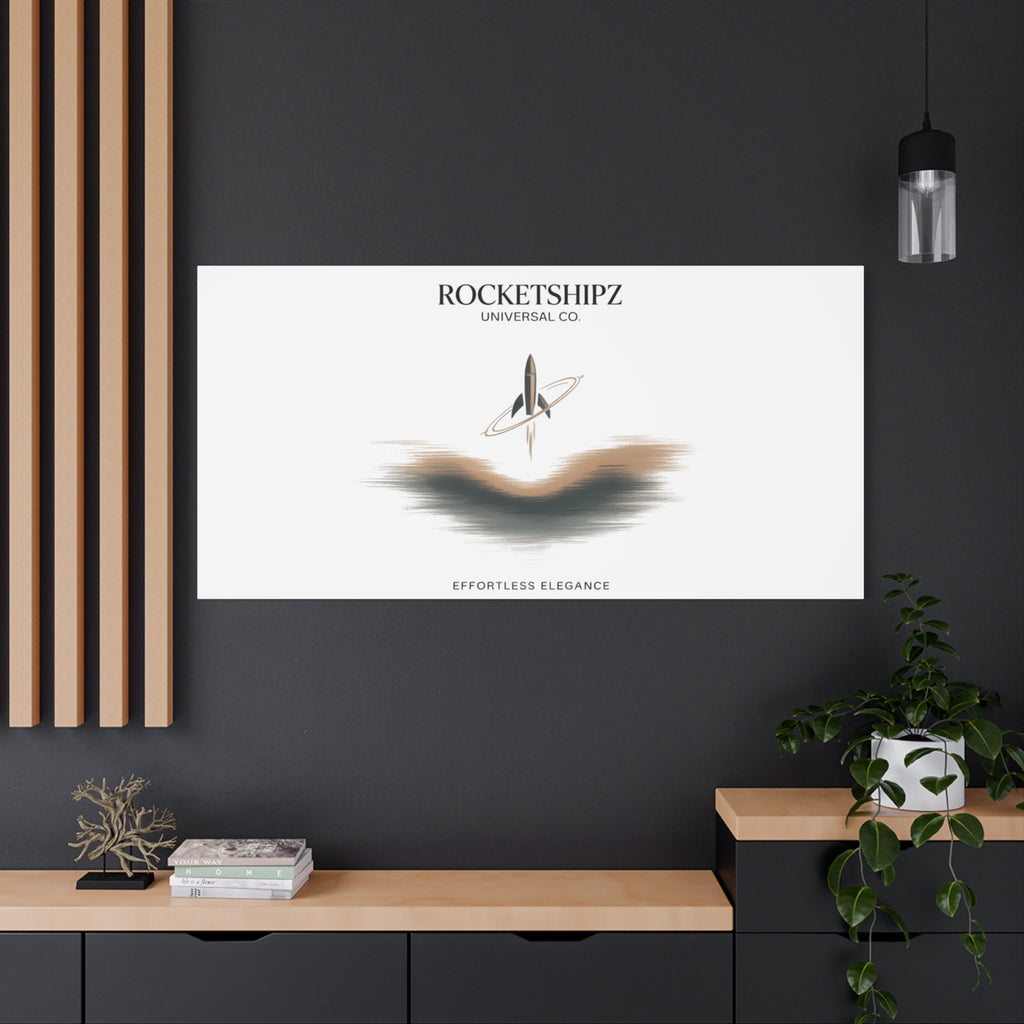 Minimal Rocket Logo Canvas, Neutral Art Print | Quiet Luxury, Elevated Basics