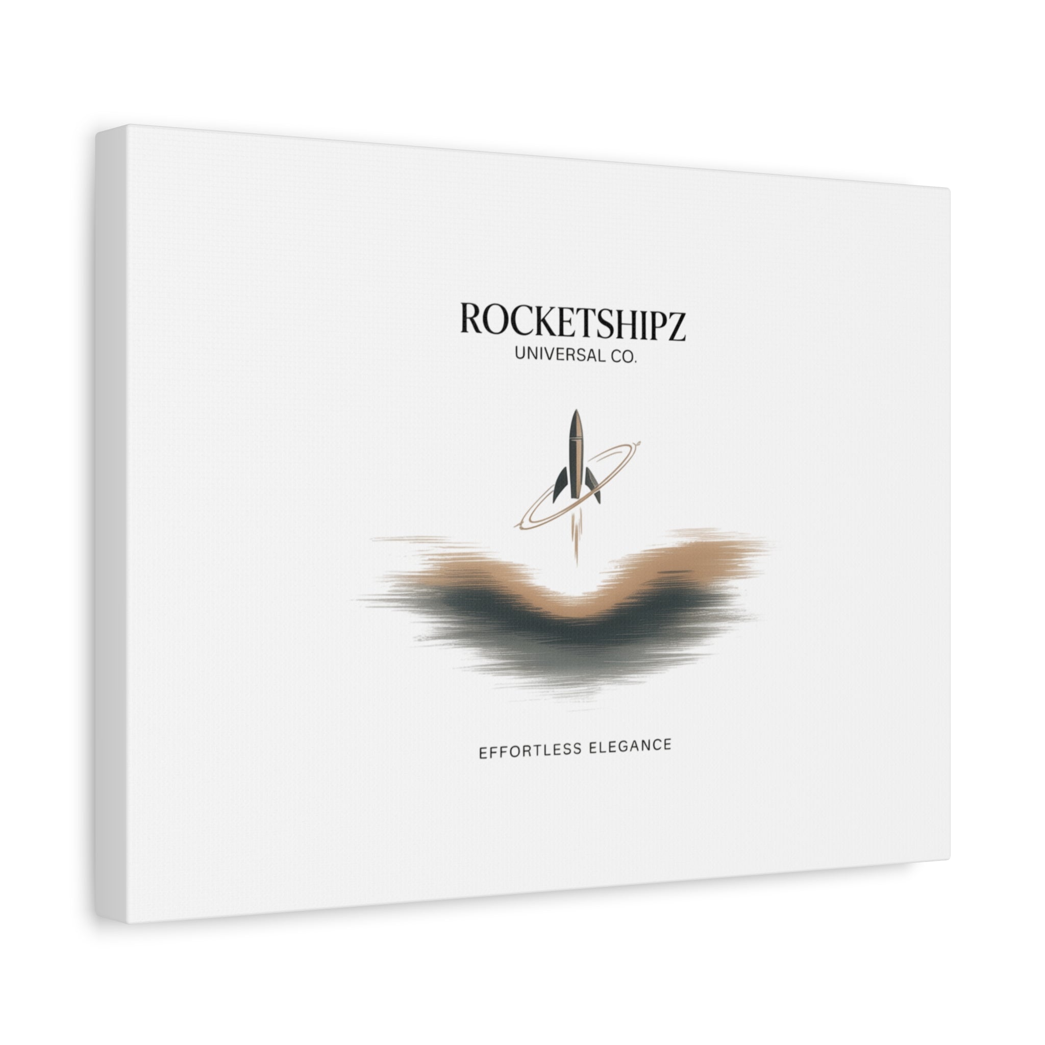 Minimal Rocket Logo Canvas, Neutral Art Print | Quiet Luxury, Elevated Basics