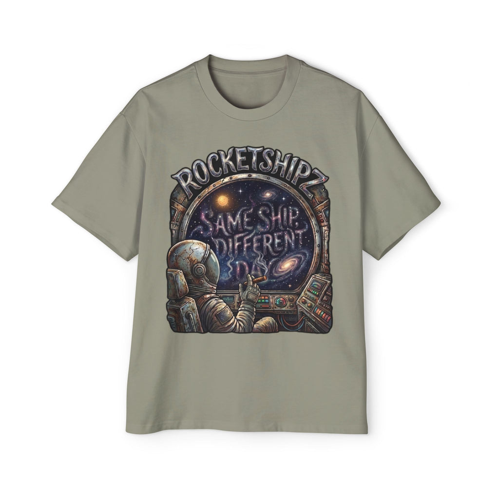 "Same Ship, Different Day" Rocketshipz Astronaut Graphic Tee — Men’s Oversized T-Shirt