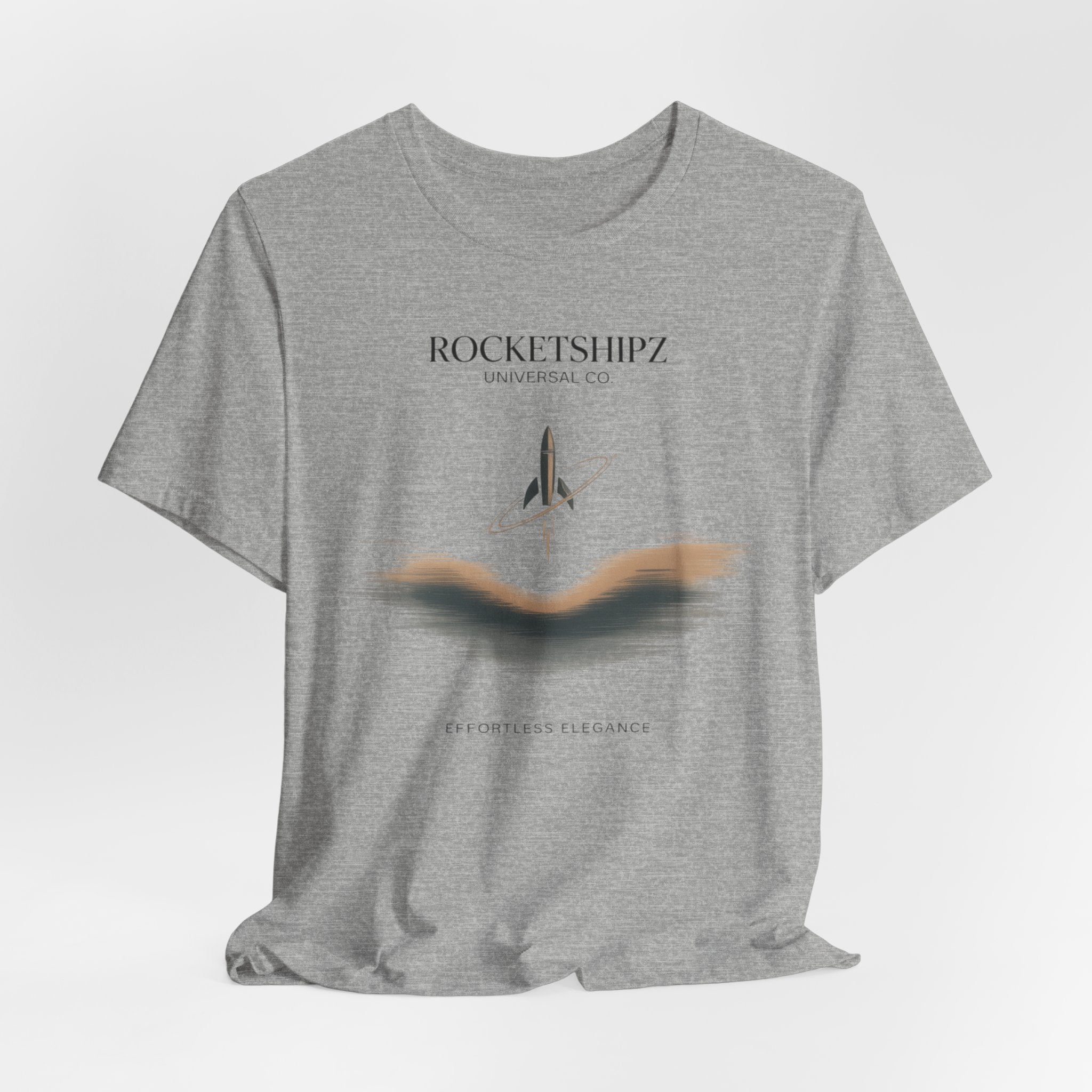 Minimalist Rocketship Tee, Premium Basics, Subtle Embroidery Style