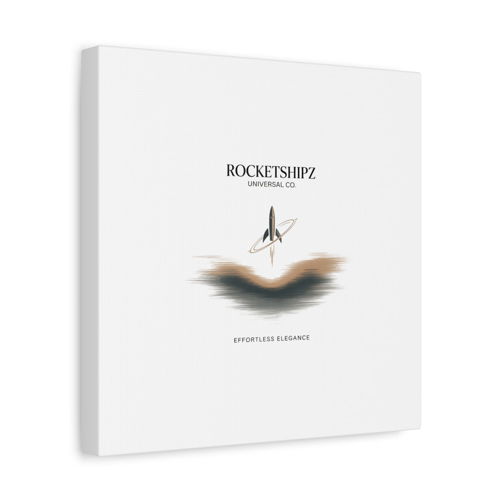 Minimal Rocket Logo Canvas, Neutral Art Print | Quiet Luxury, Elevated Basics
