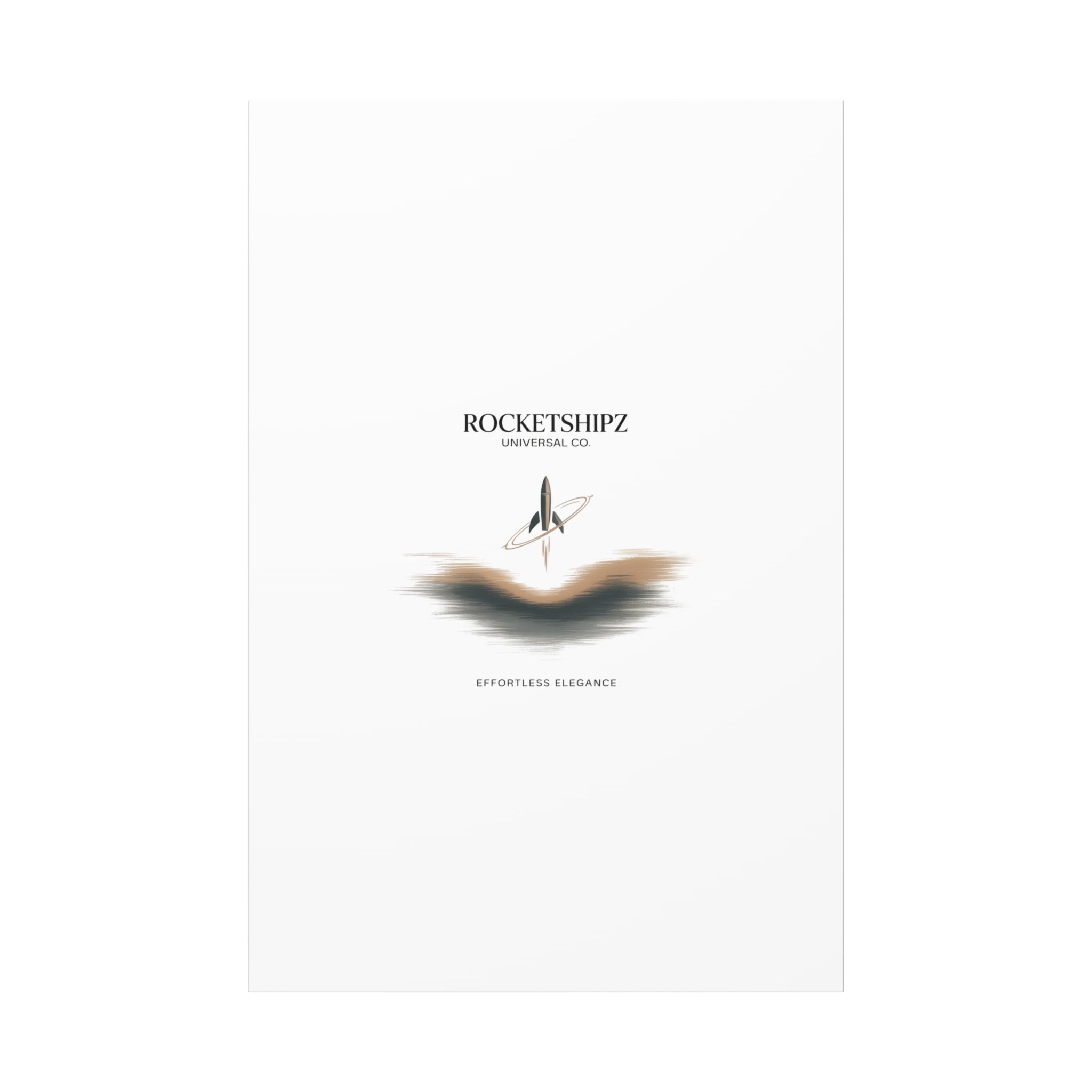 Minimal Rocket Logo Canvas, Neutral Art Print | Quiet Luxury, Elevated Basics