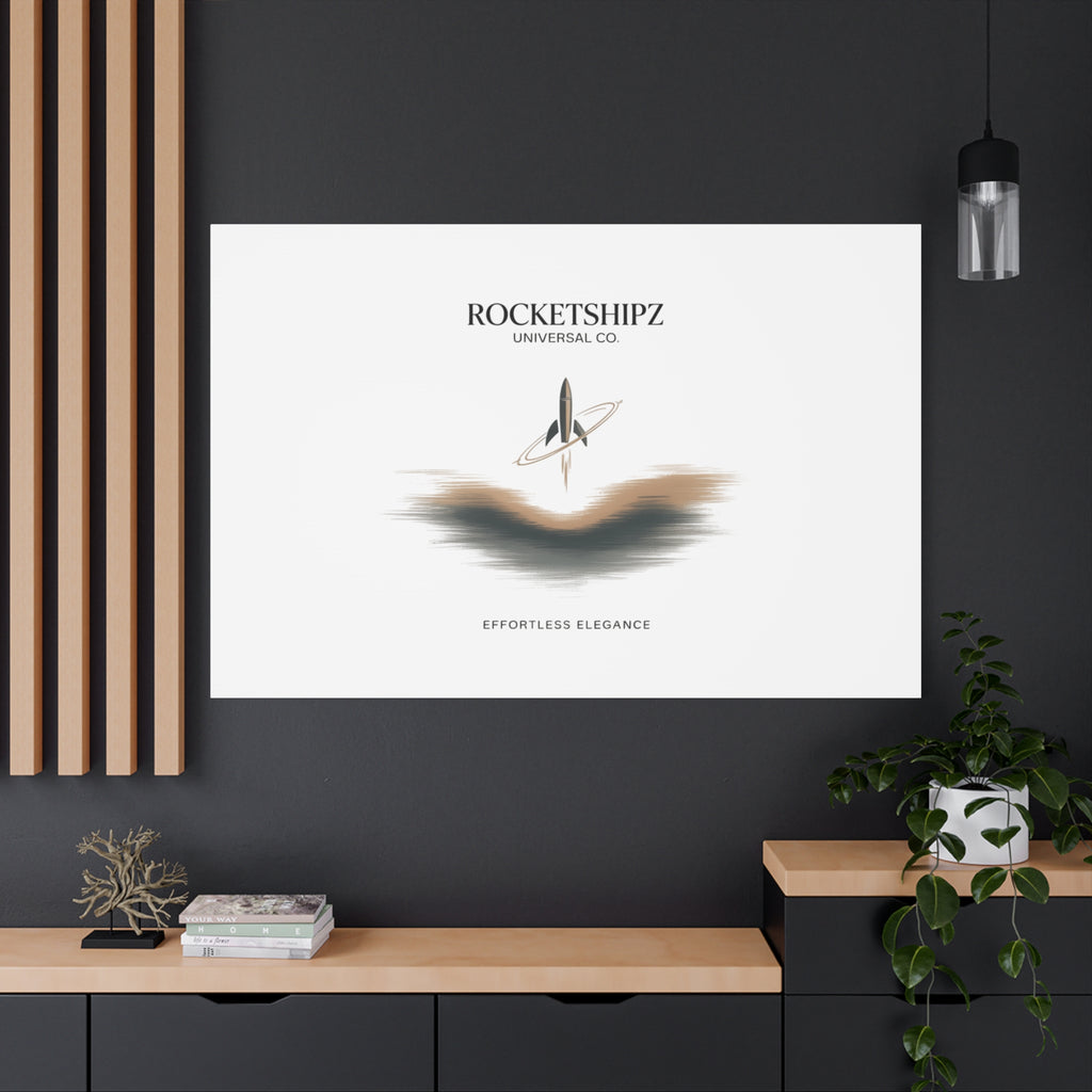 Minimal Rocket Logo Canvas, Neutral Art Print | Quiet Luxury, Elevated Basics