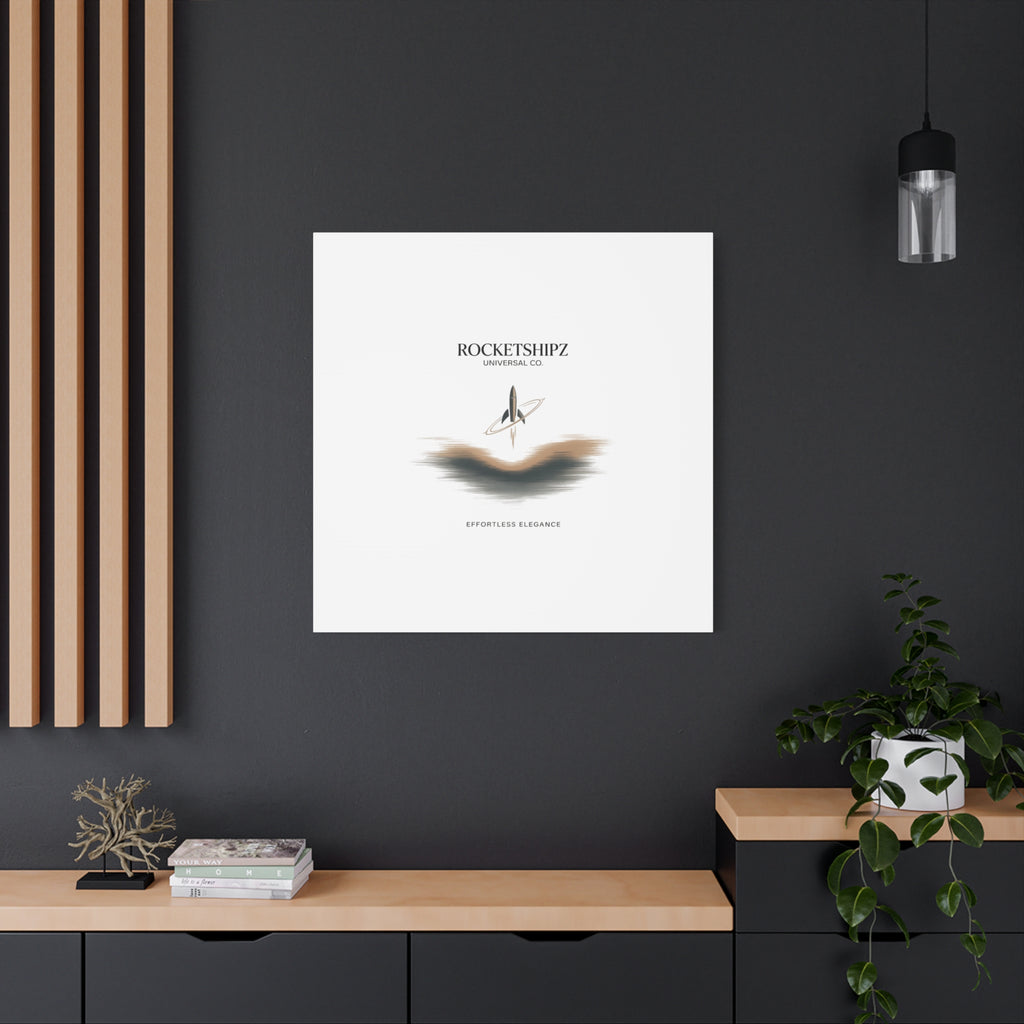 Minimal Rocket Logo Canvas, Neutral Art Print | Quiet Luxury, Elevated Basics