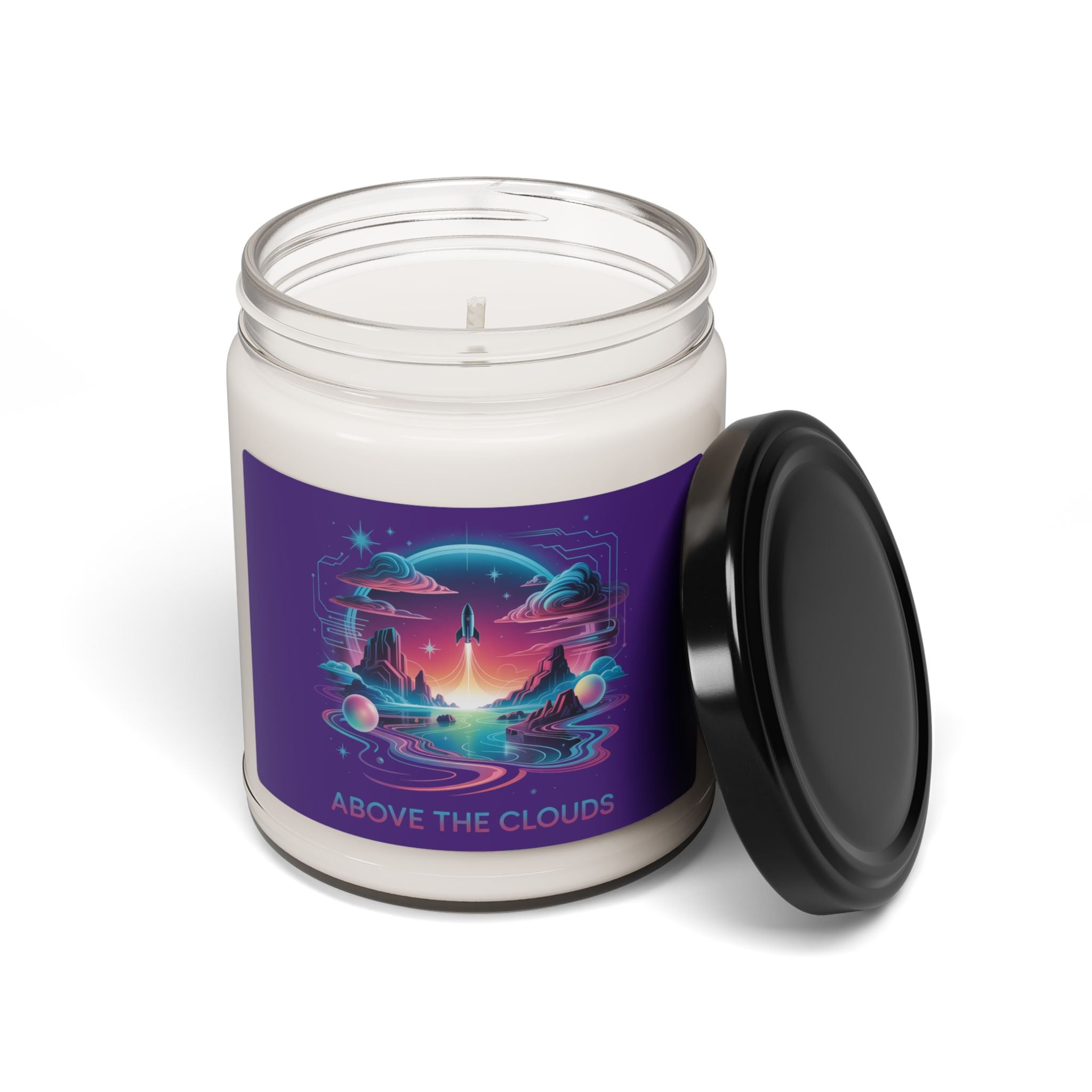 Surreal Dreamscape Candle | Soy Jar Candle, AI Art Gradient Scenery
