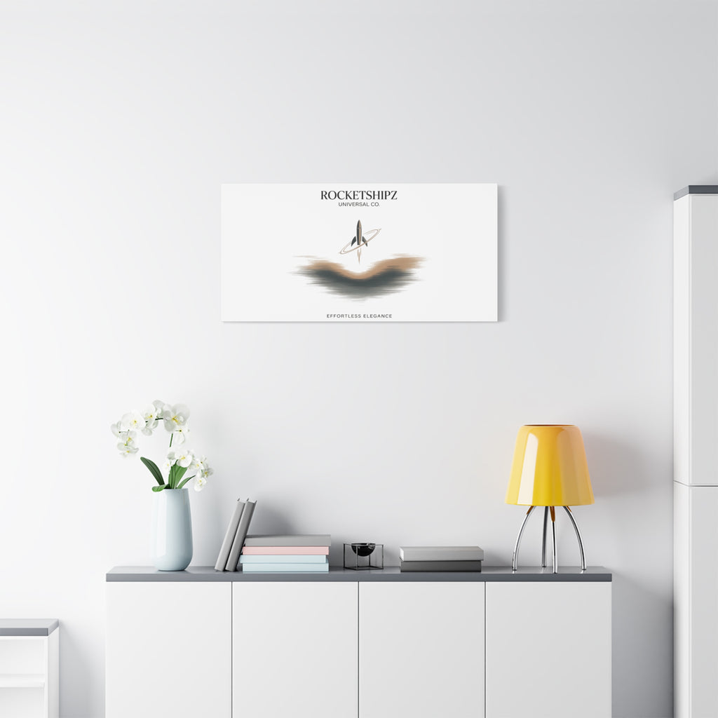 Minimal Rocket Logo Canvas, Neutral Art Print | Quiet Luxury, Elevated Basics