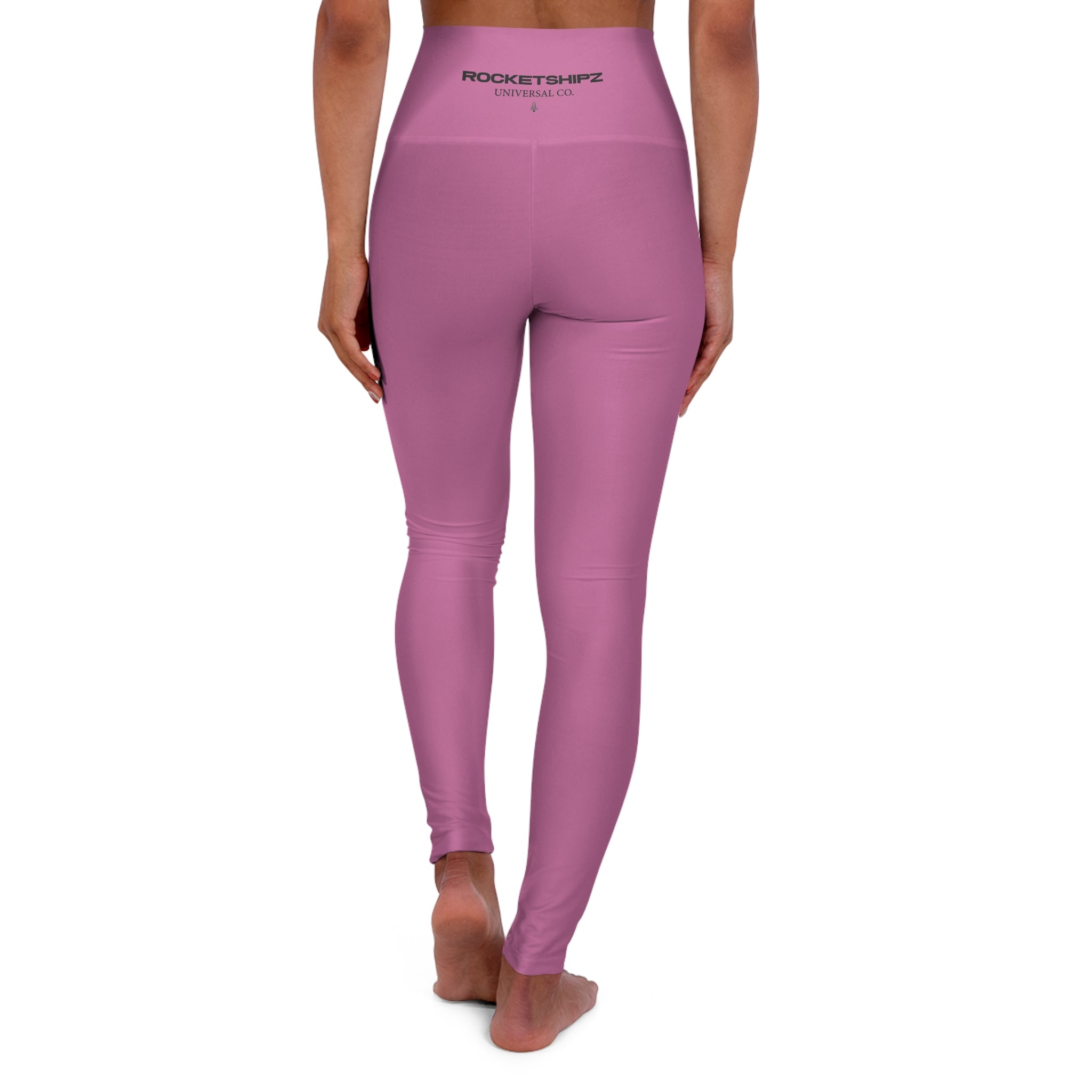 Rocketshipz "Pink-Heights" Yoga Leggings — Elegant High-Waisted Athleisure Legging
