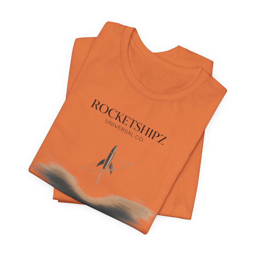 Minimalist Rocketship Tee, Premium Basics, Subtle Embroidery Style