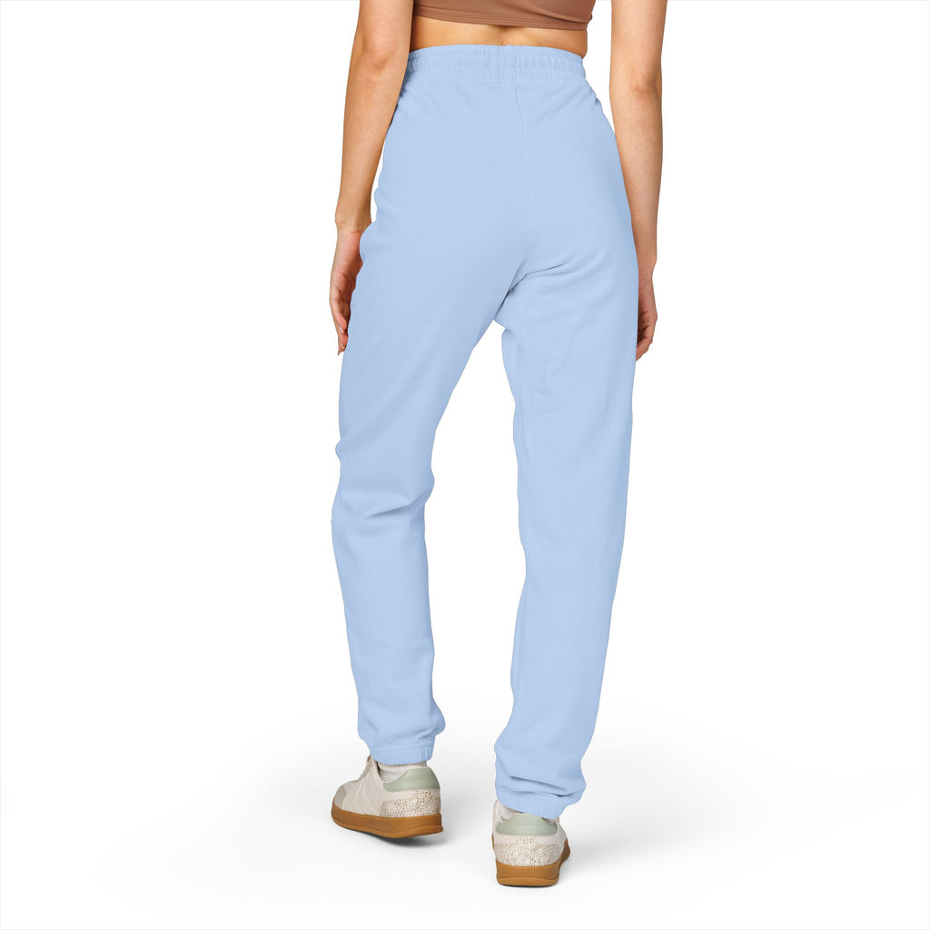 Sky Blue "Blue Dreamz" Garment-Dyed Fleece Sweatpants — Rocketshipz Hero Joggers