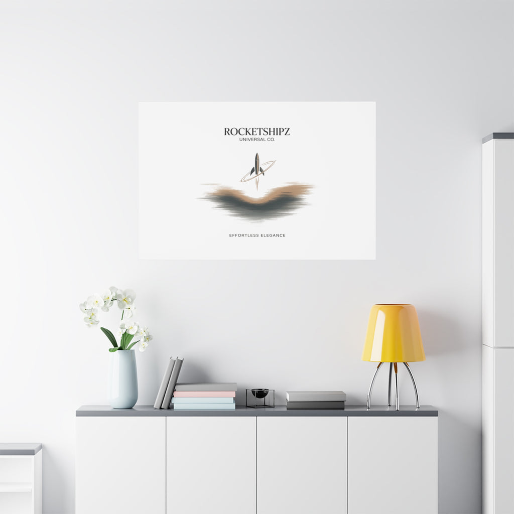 Minimal Rocket Logo Canvas, Neutral Art Print | Quiet Luxury, Elevated Basics