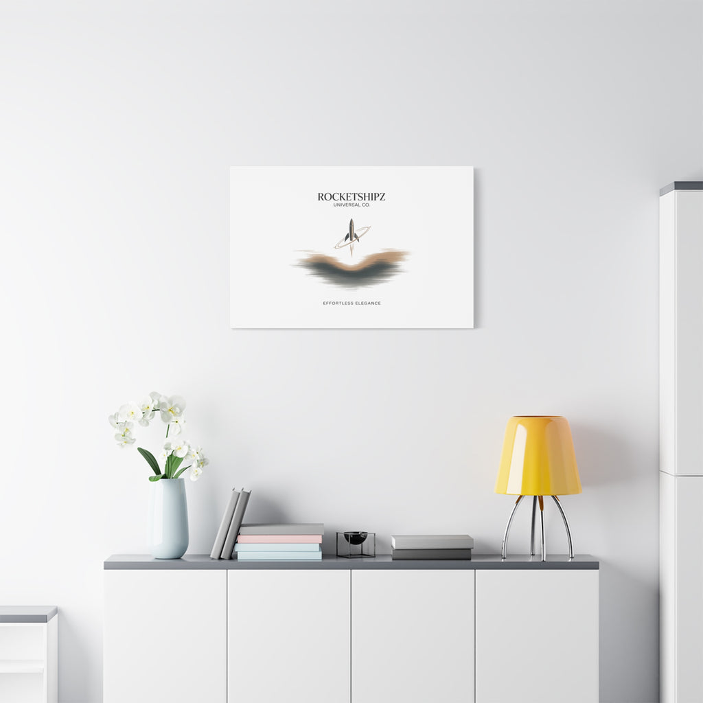 Minimal Rocket Logo Canvas, Neutral Art Print | Quiet Luxury, Elevated Basics