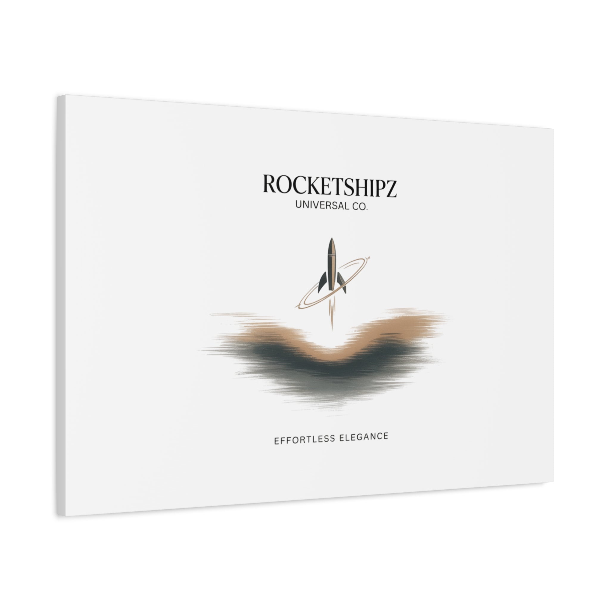 Minimal Rocket Logo Canvas, Neutral Art Print | Quiet Luxury, Elevated Basics