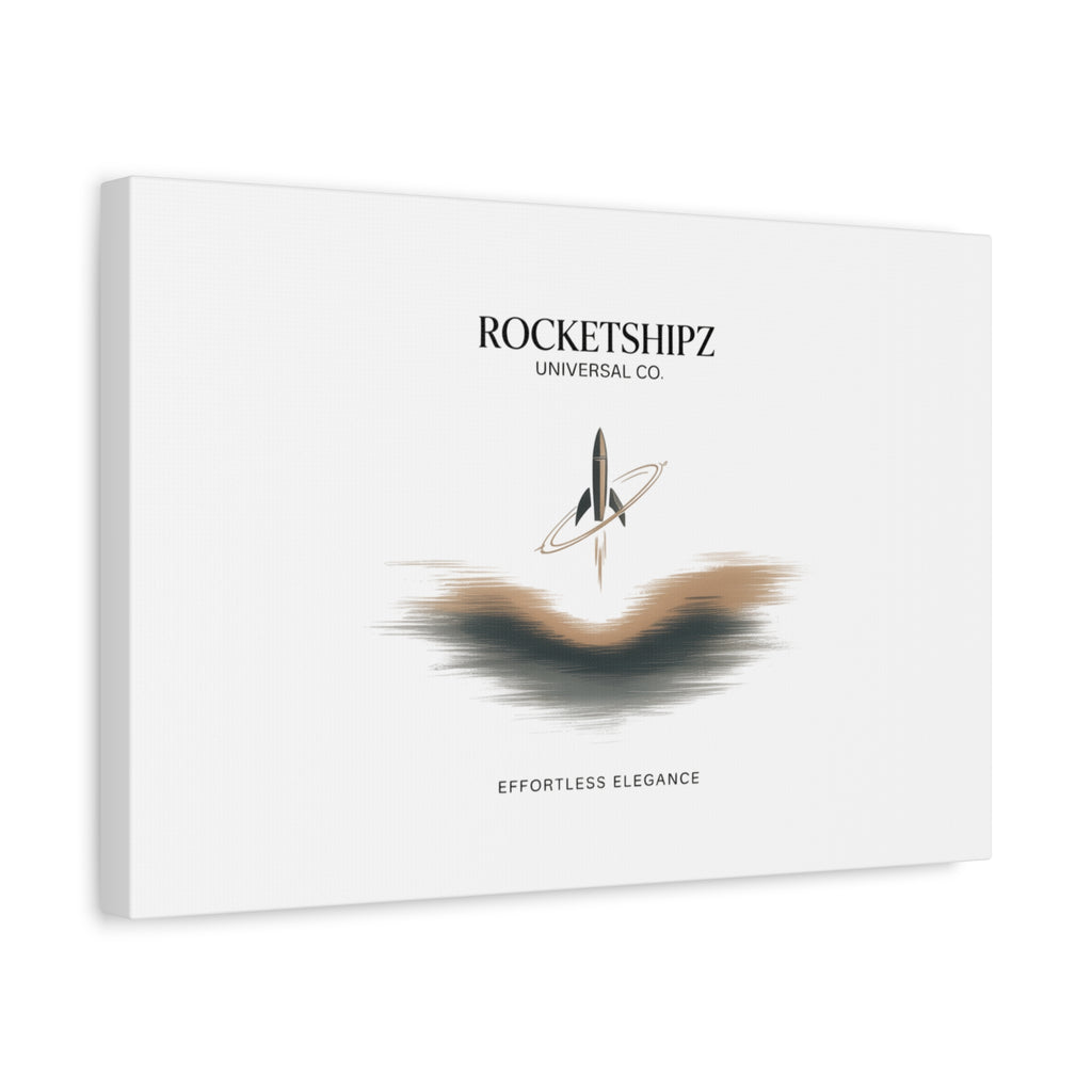 Minimal Rocket Logo Canvas, Neutral Art Print | Quiet Luxury, Elevated Basics