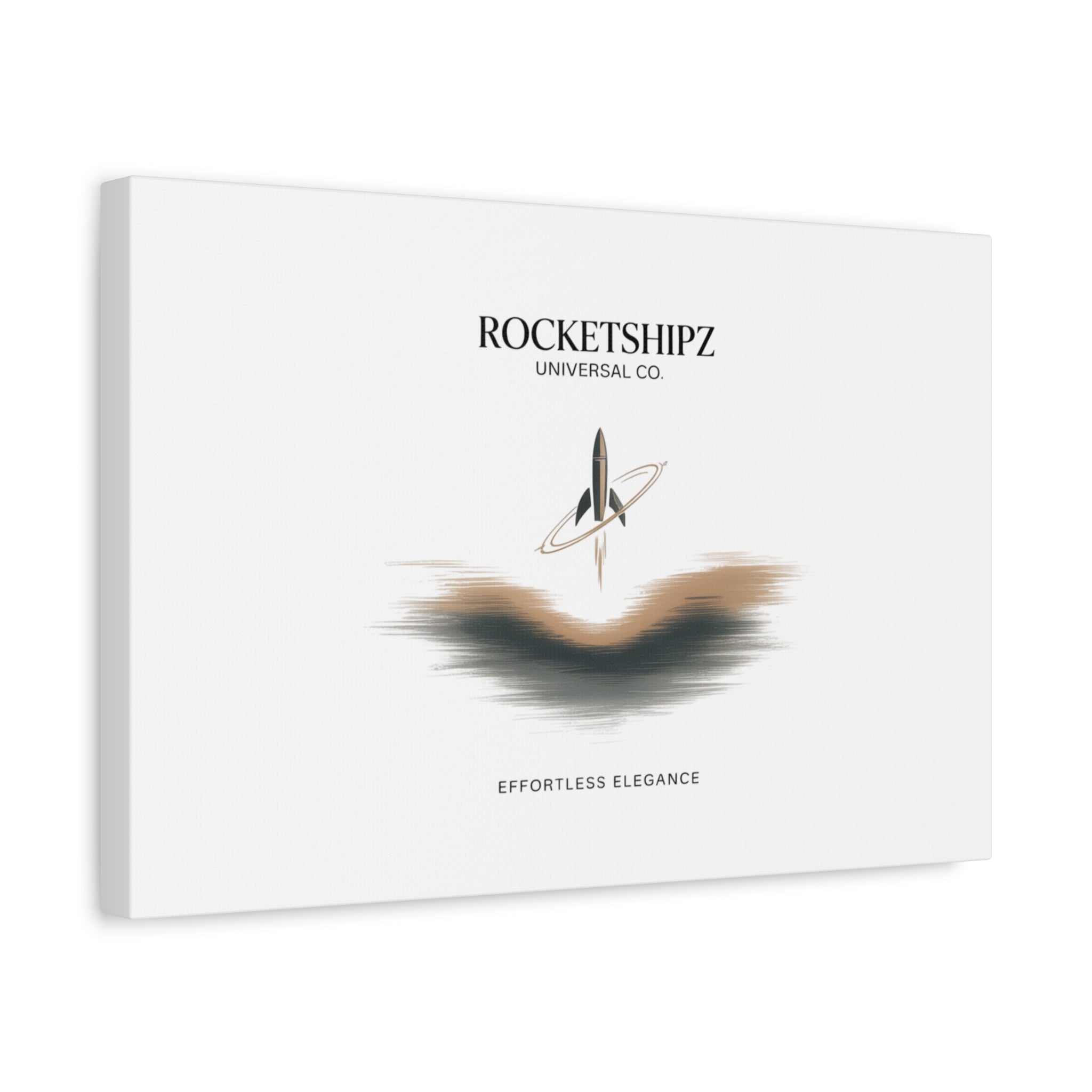 Minimal Rocket Logo Canvas, Neutral Art Print | Quiet Luxury, Elevated Basics