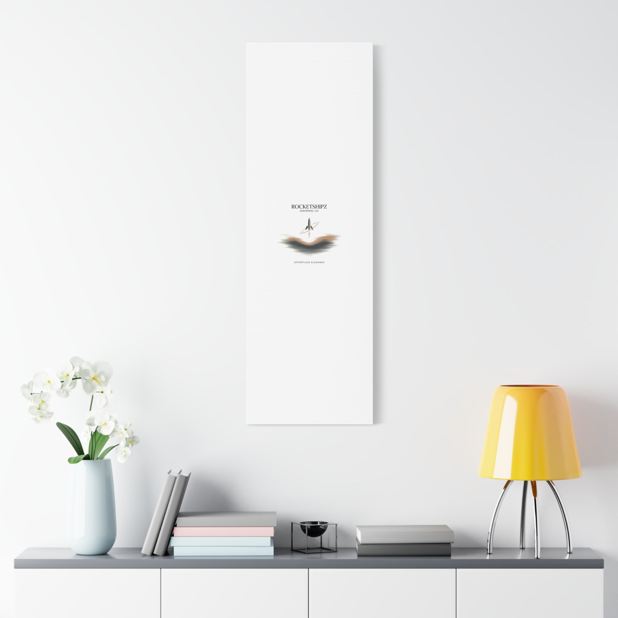 Minimal Rocket Logo Canvas, Neutral Art Print | Quiet Luxury, Elevated Basics