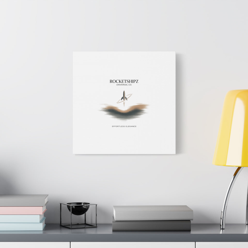 Minimal Rocket Logo Canvas, Neutral Art Print | Quiet Luxury, Elevated Basics