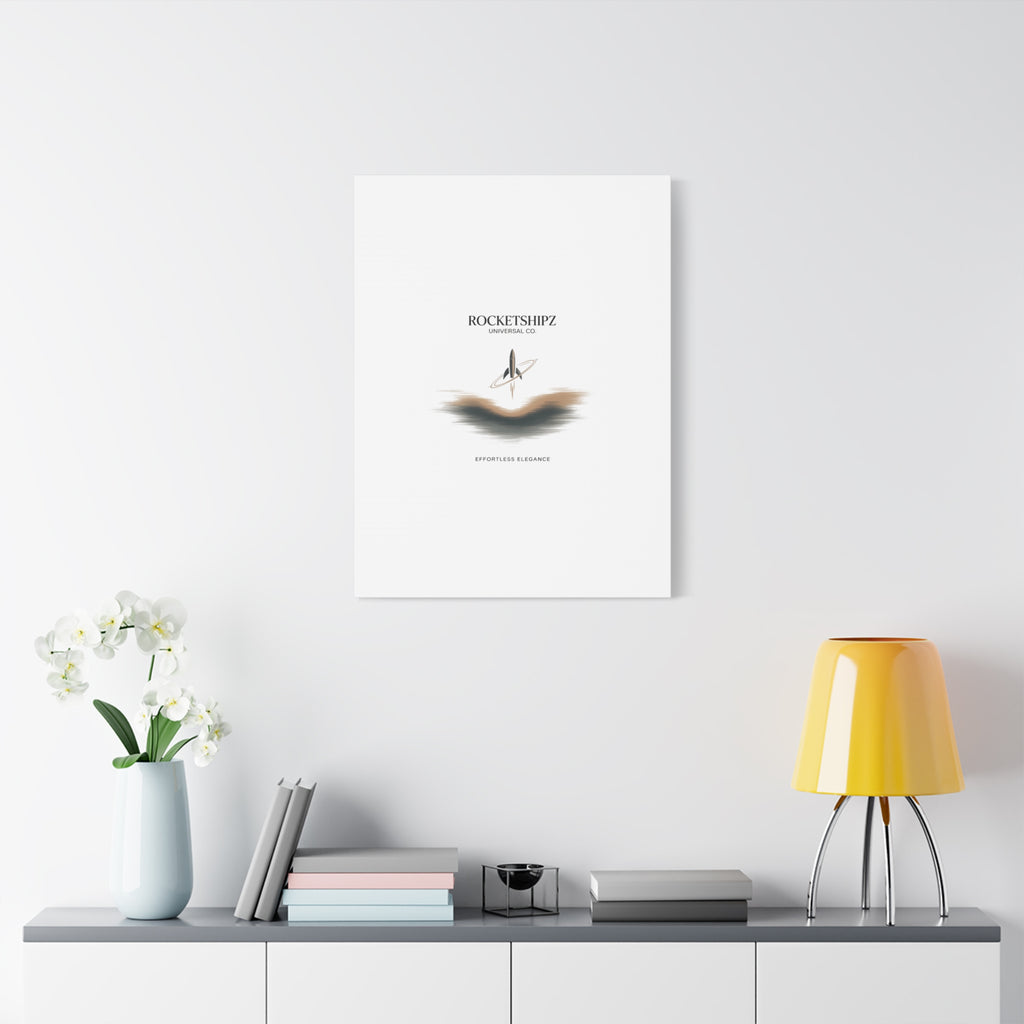 Minimal Rocket Logo Canvas, Neutral Art Print | Quiet Luxury, Elevated Basics