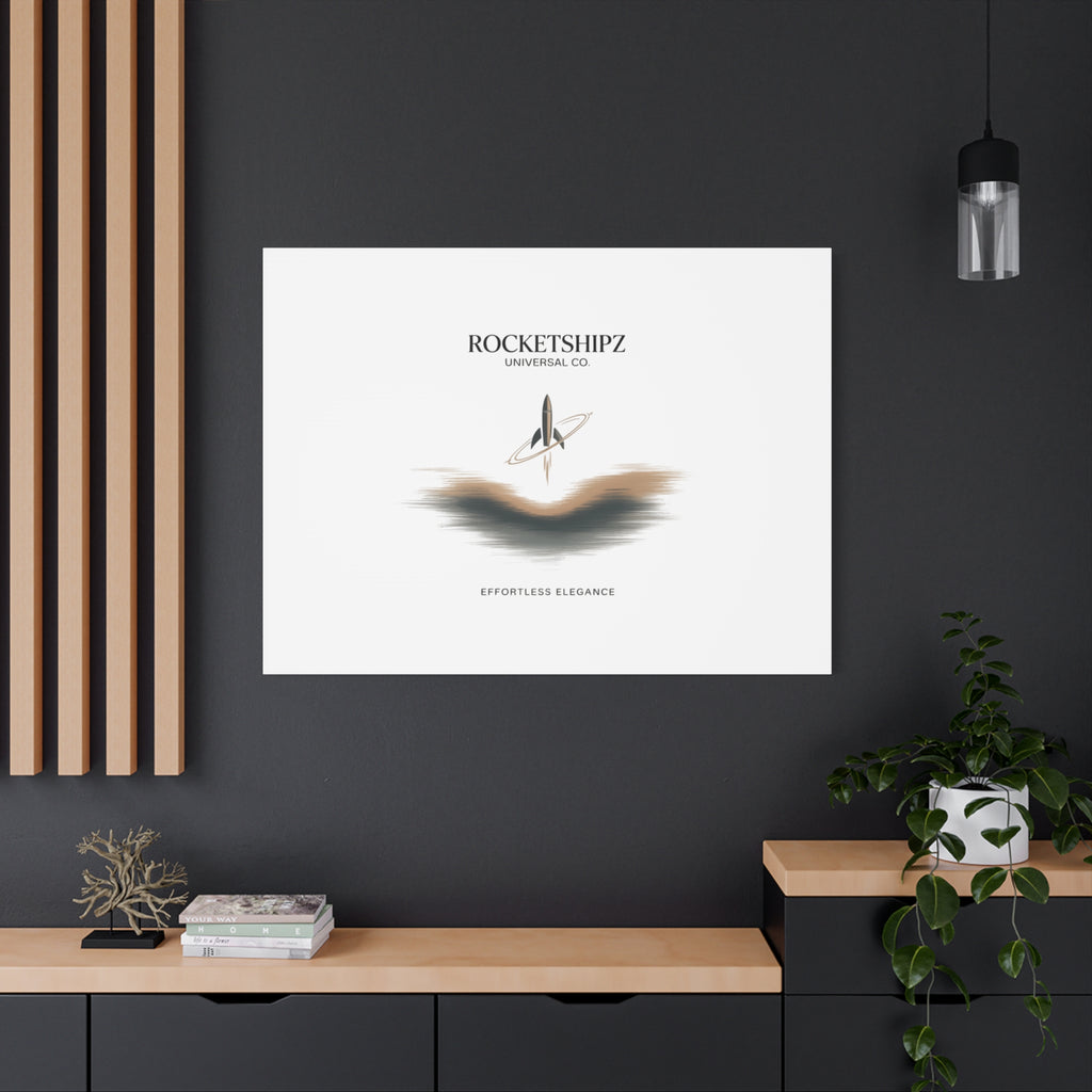 Minimal Rocket Logo Canvas, Neutral Art Print | Quiet Luxury, Elevated Basics