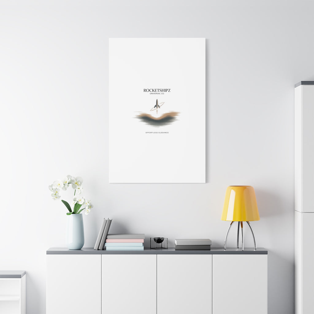Minimal Rocket Logo Canvas, Neutral Art Print | Quiet Luxury, Elevated Basics